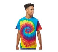 TICTEX Colortone - T-shirt batik unisexe - T-shirts colorés pour homme et femme - Vêtement hippie - T-shirt fluo en coton - Tailles S, M, L, XL, XXL, 3XL, 4XL, 5XL, Rainbow, 4XL