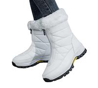 ticticlily Bottes de Neige Femme Hiver Imperméables avec Doublure Chaude et Semelle en Caoutchouc Antidérapante pour Marcher Faire de la Randonnée et du Ski A Blanc 36 EU