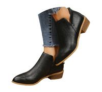 ticticlily Bottes Femme Confortables Vintage à Talon épais Bottine de Cowboy Chaussures D Noir 39 EU