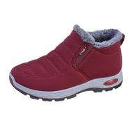 ticticlily Bottes Femme Thermiques Bottes de Randonnée Fourrées Bottes de Neige Casual Chaussures Chaudes Bottes Antidérapant Baskets A Rouge 40 EU