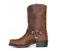 ticticlily Bottes Hommes Vintage Western Cowboy Bottes Bottes en Plein Air Mode sans Lacet Chaussures Équestres B Marron 41 EU