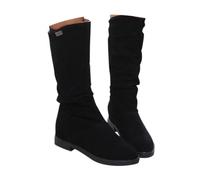 ticticlily Bottes Longue Femme Botte Hautes Hiver Plat Slip-on Longue Boots Confortable Bottes de Chevalier C Noir 38 EU