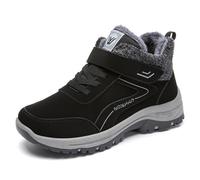 ticticlily Chaussures Bottes d'hiver en Cuir Femmes Courte Bottines Mode de Neige avec Doublure Chaud C Gris 40 EU