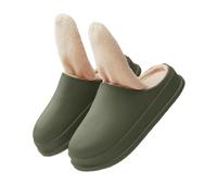 ticticlily Sabots Mixte Adulte Fourrées Hiver Chaussons d'hiver en Peluche de Jardinage Homme Femmes Pantoufles Chaud Imperméables Chaussons Maison A Armée Verte 40/41 EU