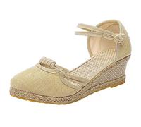 ticticlily Sandale Femme Compensees Été Espadrille Talon Plateforme Été Chaussure Ferme Confort Chic Boucle de Cheville Confort Mode