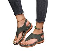 ticticlily Sandales Compensées pour Femme Tongs Plateforme Sandales Ouvertes Rétro Rome Été Respirantes pour Les Loisirs Été la Plage A Armée Verte 40 EU