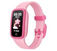 TICTIKY Montre Connectée Enfants avec Écran AMOLED, Tracker d'Activité sans Téléphone, Moniteur de Fréquence Cardiaque et Sommeil, Étanche 3ATM, Podomètre, Alarme, 3 Jeux pour Filles 5-10 Ans