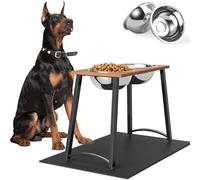TIDANT Gamelles surélevées pour chiens de grande taille, avec tapis anti-déversement, deux gamelles de nourriture et d'eau de 3 000 ml pour chiens, gamelle surélevée stable, 46 cm de haut pour chiens