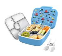 tiddlers & nippers Boîte à déjeuner/bento à 5 compartiments pour enfants et adultes,Passe au micro-ondes, au congélateur et au lave-vaisselle (pelleteuses et camions)