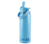 Tiddlers & Nippers Bouteille d'eau réutilisable en acier inoxydable à double paroi isotherme pour enfants avec paille anti-fuite, 500 ml, garde au frais pendant 24 heures et plus pendant 10 heures et