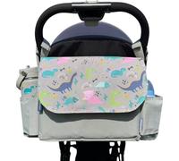 Tiddlers & Nippers Tiddler Sac de rangement universel pour poussette - Grande capacité avec 2 porte-gobelets et 2 compartiments (Dinky Dinos)