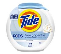 Tide Pods détergents à lancement libre et gentle, 57 Count, non scruté et hypoallergénique pour les peaux sensibles (l'emballage peut varier)