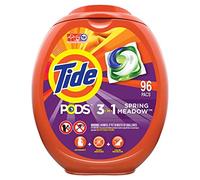 Tide PODS Lot de 96 capsules de savon à lessive haute efficacité (HE), parfum prairie printanière