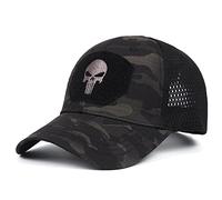 Tide Punisher Skull Mesh Baseball Cap Hommes Cool Fitted Tactical Breath Outdoor Sport Chapeaux
