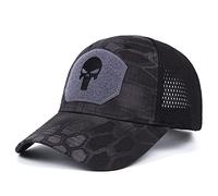 Tide Punisher Skull Mesh Baseball Cap Hommes Cool Fitted Tactical Breath Outdoor Sport Chapeaux