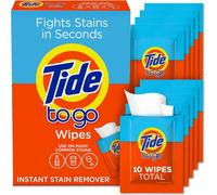 Tide To Go Lot De 10 Lingettes Détachantes Instantanées Pour Vêtements ¿ Solution De Lessive De Voyage Et De Poche ¿ Pack Pratique Pour Les Déversements Et Les Marques En Déplacement ¿ Netto[Z579]