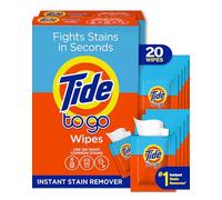 Tide To Go Lot de 2 lingettes nettoyantes anti-taches instantanées 10 points