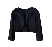 Tidecc Boléro à manches longues en dentelle pour petites filles, veste en cardigan boutonnée, débardeur, cardigan court, couvre-robe pour 2-9 ans, 5-6 ans