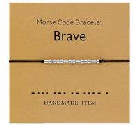 Tidefire Bracelets de Code Morse Pour Femmes Hommes Perles de Message Secret Bracelet en Soie Bracelet D'amitié Avec Carte de Signification