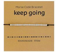 Tidefire Bracelets de Code Morse Pour Femmes Hommes Perles de Message Secret Bracelet en Soie Bracelet D'amitié Avec Carte de Signification