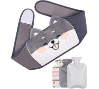 TIDEVAN 3 en 1 Bouillotte Chaude 1L en Caoutchouc avec Housse Peluche et Ceinture pour Garder au Chaud et Soulager Les Douleurs Abdominales Dos et Épaules