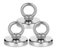 TIDEVAN 3 pièces Aimant Puissant,50KG Aimant en Néodyme Super Diamètre 42 mm Aimant de Peche Neodyme Super Puissant Super Forte Magnétique pour l'industrie et la Science Pêche Magnétique et Garage