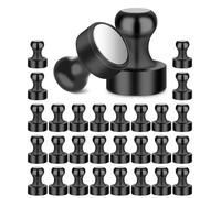TIDEVAN 30 Aimants Puissants,Aimant Frigo Magnet 12x16mm,Mini Aimant en Néodyme Extra,Puissant Petit Aimant Neodyme Super avec Boîte de Rangement,Puissants pour Frigo Cuisine Tableau Blanc(Noir)
