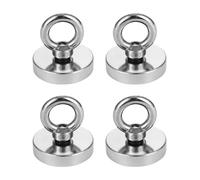 TIDEVAN 4 pièces Aimant Puissant 32KG Aimant en Néodyme Super Diamètre 32 mm Aimant de Peche Neodyme Super Puissant Super Forte Magnétique pour l'industrie et la Science Pêche Magnétique et Garage