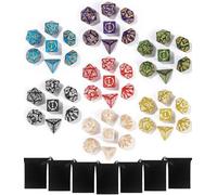 TIDEVAN Dés Polyédriques Jeu,(7x7) 49 pièces Dés Polyédriques avec 7 Sac de Rangement Jeux de dés en Acrylique pour Les Jeux de société Jeux Table et Éducatifs,pour DND Dice RPG MTG D4 D8 D10 D12 D20