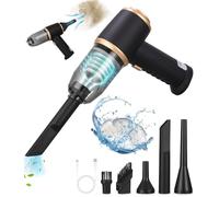 TIDEVAN Mini Aspirateur à Main sans Fil,12000Pa Petit Aspirateur Voiture Portable Puissant sans Fil,3 en 1 Aspirateur à Main Puissant,Mini Aspirateur Voiture pour Maison,Voiture,Cuisine(Noir)