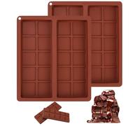 TIDEVAN Moule à Chocolat En Silicone 2 Pièces Moule Tablette Chocolat en Moules à Chocolat Antiadhésifs DIY Moule à Barre en Silicone pour Barre de Bonbons Barre de Chocolat au Lait