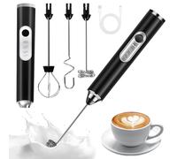 TIDEVAN Mousseur à Lait Électrique Portable 3 en 1, Mousseur à Lait USB Rechargeable, Mini Batteur avec 3 Fouets, Réglable en 3 Vitesses, pour Latte, Cappuccino, Café, œuf