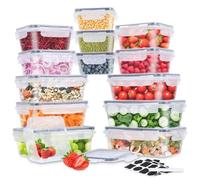 TIDEVAN Plastique Boite Hermetique Alimentaire,14 pièces Sans BPA Boîte Conservation Alimentaire Boîtes de Conservation Plastique avec couvercles Anti-fuite pour Micro-Onde,Lave-Vaisselle,Congélateurt