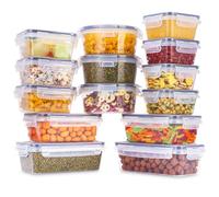 TIDEVAN Plastique Boite Hermetique Alimentaire,14 pièces Sans BPA Boîte Conservation Alimentaire Boîtes de Conservation Plastique avec couvercles Anti-fuite pour Micro-Onde,Lave-Vaisselle,Congélateurt