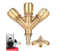 TIDEVAN Raccord Air Comprimé à 3 Voies avec 3 Raccords,3 voies Raccord air Comprimé avec 3 Raccords Distributeur D’air Comprimé 3 Voies avec Raccords Rapides NW 7.2 1/4 AG - Avec 3 Raccords,Durables