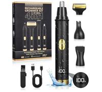 TIDEVAN Tondeuse Nez Oreilles 4-en-1 USB Rechargeable - Rasoir Étanche IPX7 Pour Sourcils et Poils Du Visage - Hommes et Femmes