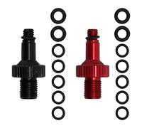 Tidevib Adaptateur de valve d'air en alliage d'aluminium pour vélo RockShox pour Monarch pour pompe DT XMM Marzocchi IFP avec 7 joints toriques de rechange Noir pour rouge