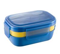 Tidevib Boîte à déjeuner portable à 3 couches de 1900 ml avec récipient à vinaigrette et fourchette, en polypropylène de qualité alimentaire, passe au micro-ondes et au lave-vaisselle, bol à salade