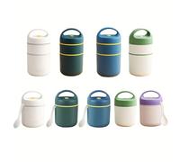 Tidevib Boîte à déjeuner thermique sous vide avec chauffe-aliments isotherme, conservation de la température de 3 heures, récipient à soupe étanche pour repas chauds ou froids, pour une utilisation