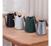 Tidevib Bouilloire col de cygne 650 ml 850 ml bec étroit Verser sur cafetière avec thermomètre brassage manuel, pour design en acier inoxydable, argent/noir/blanc/vert