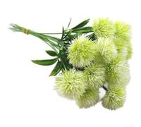 Tidevib Bouquet de fleurs artificielles à tige unique pour décoration d'intérieur moderne, espace de bureau et merchandising visuel commercial (blanc et vert)
