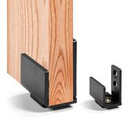 Tidevib Butée murale fendue pour portes coulissantes de grange - Rail de guidage au sol en acier inoxydable - Largeur de 2,8 cm - Pas de perçage nécessaire - Noir