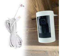 Tidevib Câble d'alimentation et adaptateur pour Ring Spotlight Cam Plus pour Pro résistant aux intempéries 7,6 m 10 m TPE avec retardateur de flamme pour protection contre les intempéries Blanc