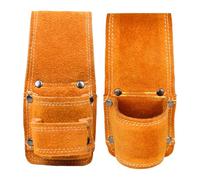 Tidevib Ceinture porte-marteau en cuir de vachette avec clip sécurisé Marteau à griffe, maillet, clé - pour orange, prise simple/double