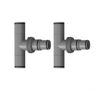 Tidevib Connecteur de tuyau de filtre à sable 38 mm et 32 mm, adaptateur de piscine en forme de T pour Intex et plastique PP avec pinces en acier inoxydable, facile à installer (3,8 cm à 2 3,8 cm)