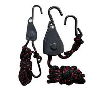 Tidevib Corde de plongée en plastique à suspendre avec corde de levage en polypropylène, auvent de camping, tentes de 6 mm et 3/8 ", 10 mm, noir et rouge, charge maximale de 136 kg/220 kg