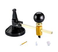 Tidevib Coupe-verre circulaire pour les amateurs et les professionnels, réglable de 12 à 20 cm de diamètre, tête de coupe en carbure avec base d'aspiration pour des cercles précis