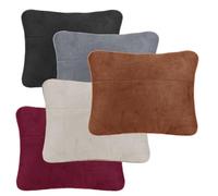 Tidevib Coussin de soutien lombaire de voiture pour Mercedes Classe S, coussin de taille et de cou en daim souple pour tous les véhicules, dossier ergonomique pour un confort de conduite - Noir