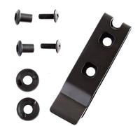 Tidevib Crochet de ceinture en acier inoxydable avec boucle à ressort et vis pour étui à outils et pochettes, noir, 66 x 18 mm