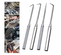 Tidevib Crochet et crochetage en acier au chrome vanadium avec 4 outils pour le retrait de bague, de joint et de petites pièces - Kit d'outils de réparation automobile